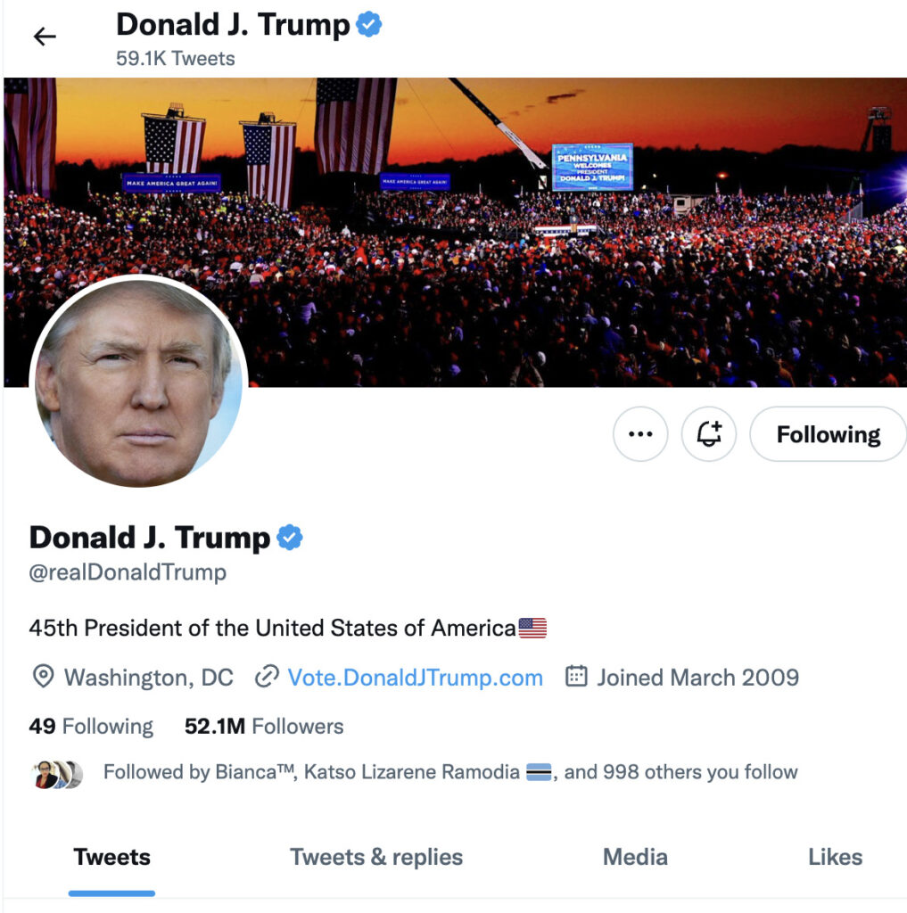 Former President Donald Trump’s Twitter account has been reinstated on the platform