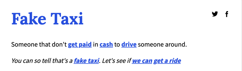 Fake Taxi Meaning